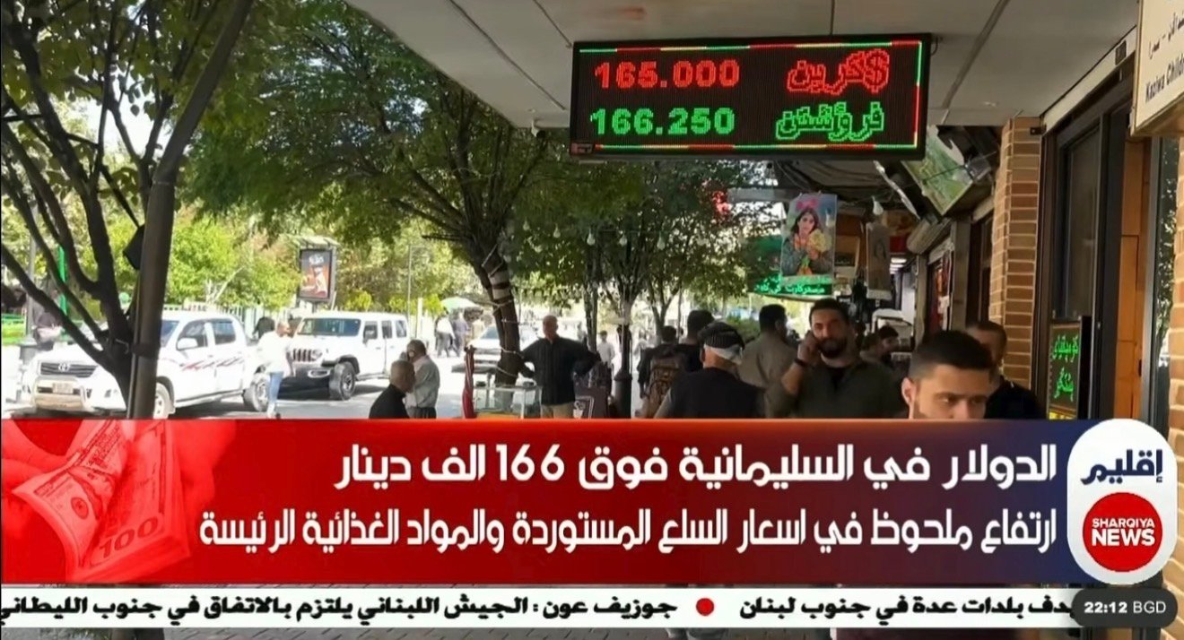 الدولار في السليمانية فوق 166 ألف دينار